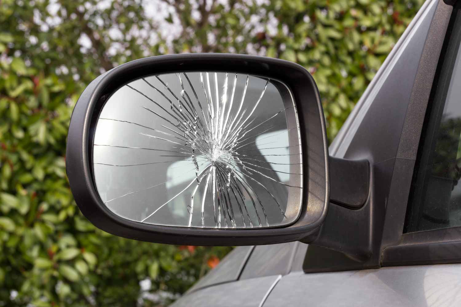 damaged rearview mirror car
